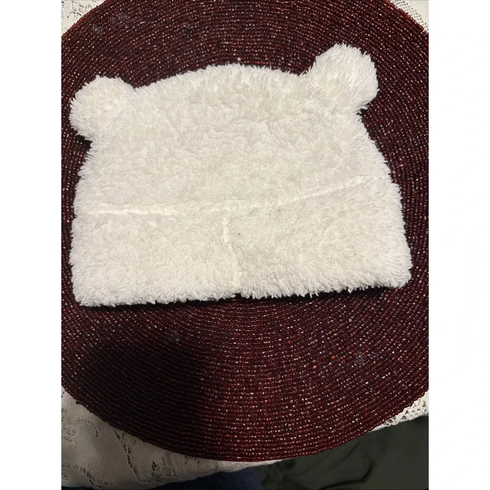 Patagonia Hat Beanie Fleece Bear Ears Kids White Sherpa Furry Friends Winter